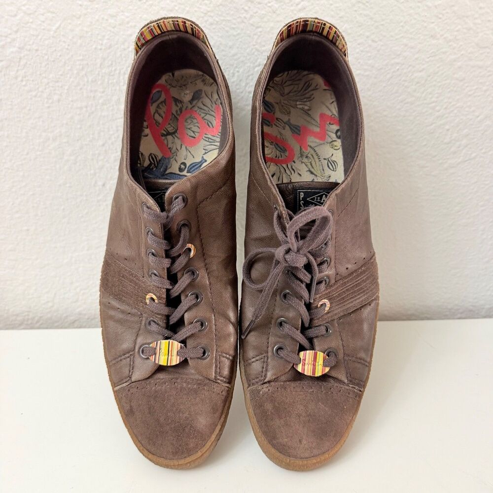 Clearance! Paul Smith West Brown Leather Sneakers Men’s US 9 UK 8 - Picture 6 of 10